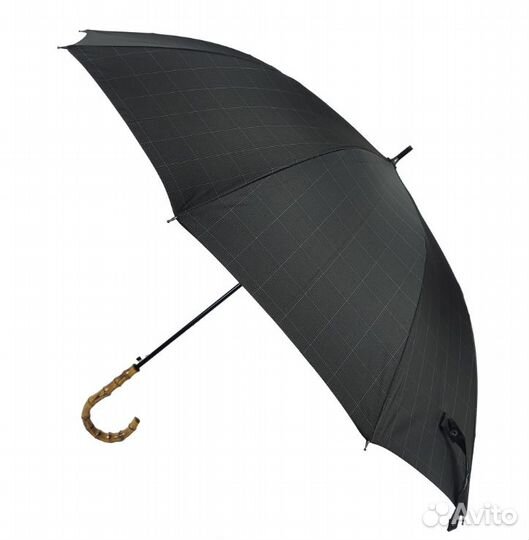 Зонт трость Три Слона 1353 10спиц бамбук т/серый