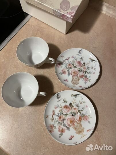 Чайные пары тонкого фарфора