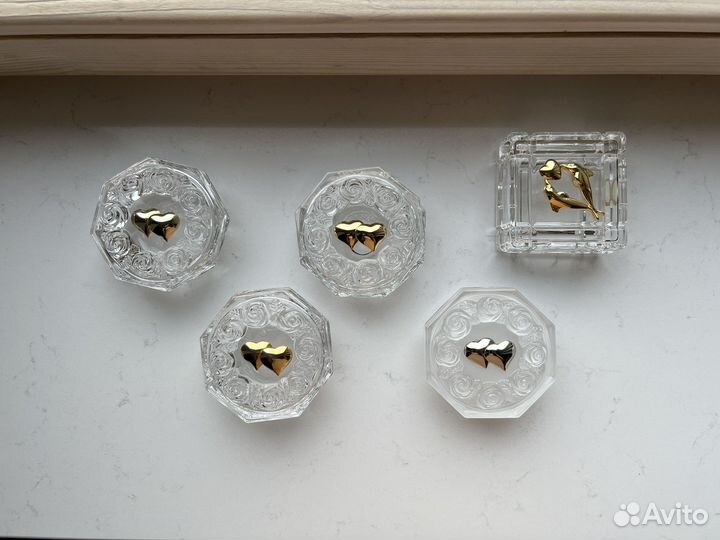 Шкатулка хрустальная для обручальных колец