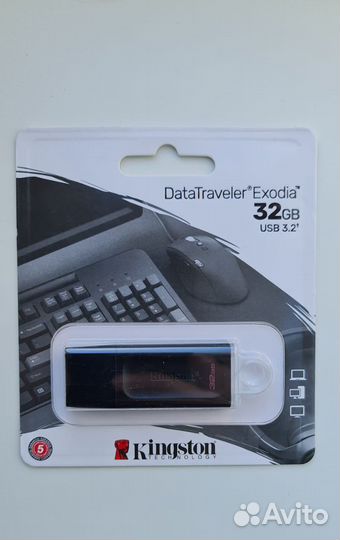 Флешка Kingston usb 32гб, Usb 3.2 Оригинал