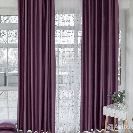 Шторы Адора пурпурный новые на окна пошив