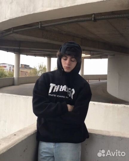 Лонгслив Thrasher Skateboarding y2k Off-white Rare