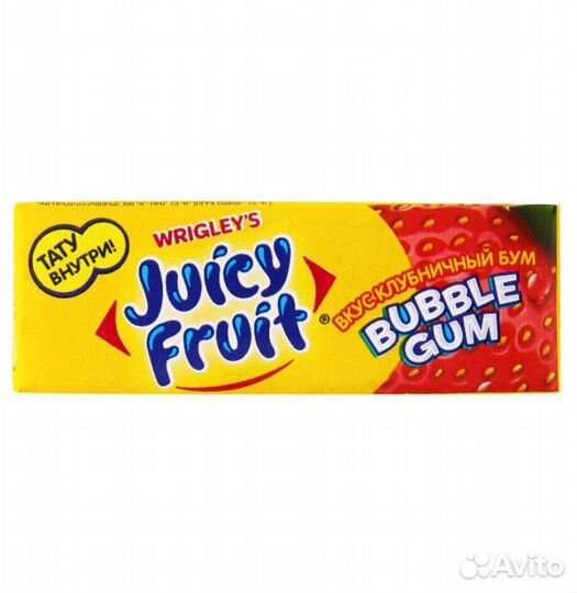 Wrigley juicy fruit клубничный бум 13г