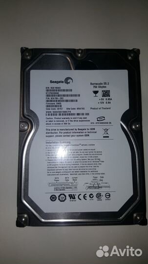 Жесткий диск segate barracuda 7200 es.2 750 гб