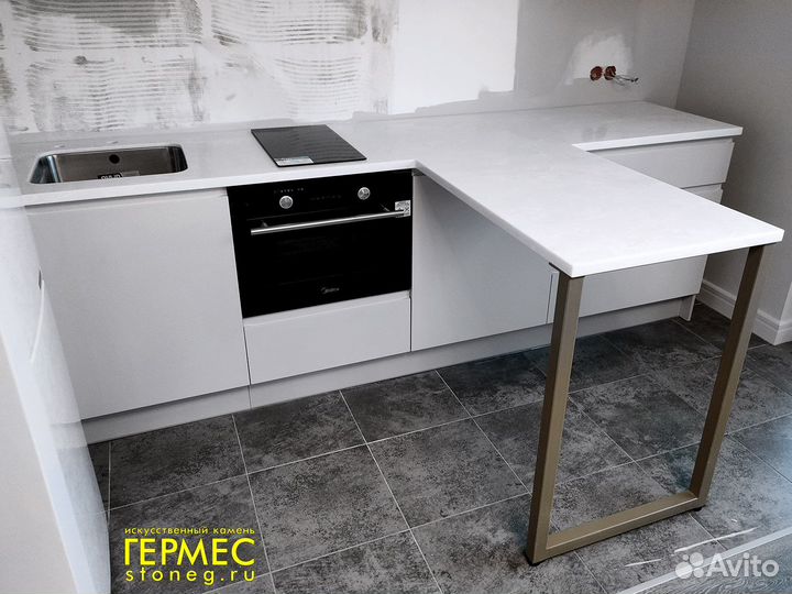 Барная стойка Столешница камень Hi-Macs кухня м2