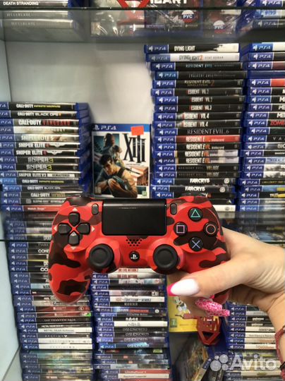 Джойстик ps4 Оригинал Красный камуфляж