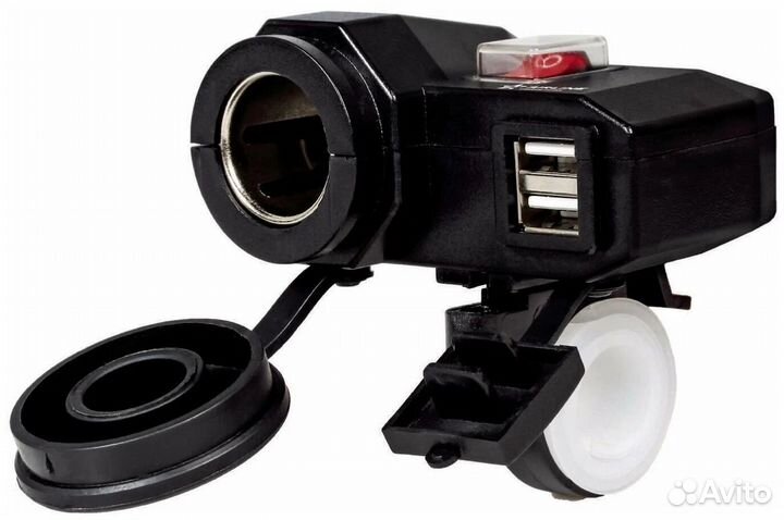 Прикуриватель розетка USB для мотоциклов с кнопкой