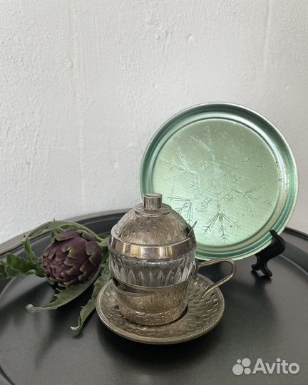 Горчичница мельхиор СССР Подносы