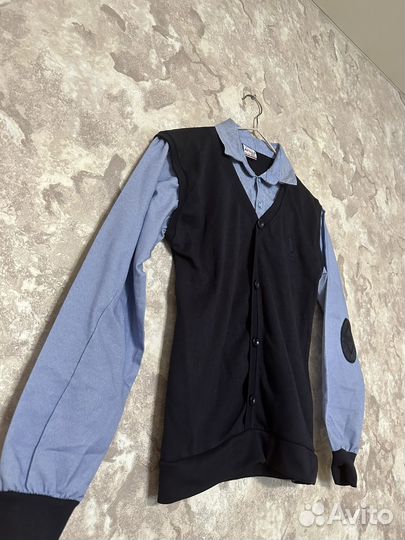 Рубашка в школу для мальчика (новая) синяя