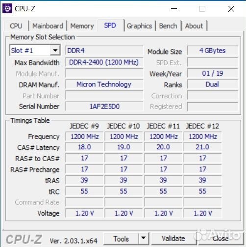 Vaseky DDR4-2400 4Gb Micron
