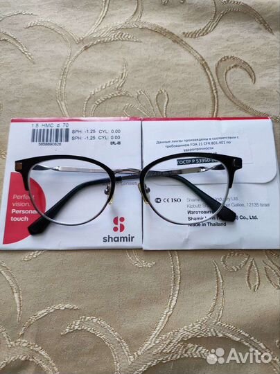 Очки для минус 1.25/1.25