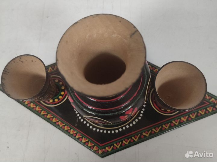 Кувшин и две стопки из дерева СССР