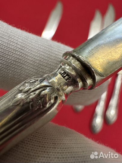 Серебряные фруктовые ножи, 84 пробы. Бр. Грачевы