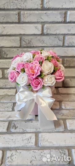 Мыльные розы в коробке