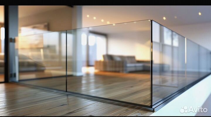 Ограждения для лестниц из стекла