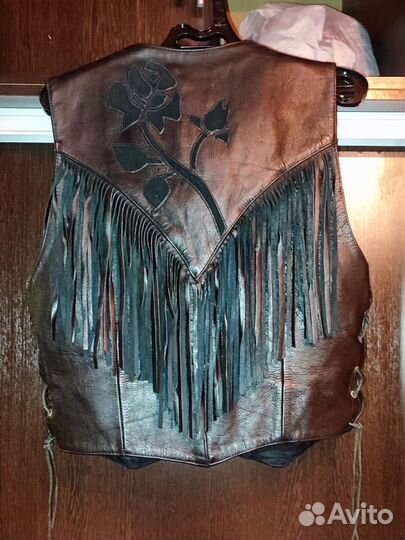 Жилетка женская кожаная, L (44-46)
