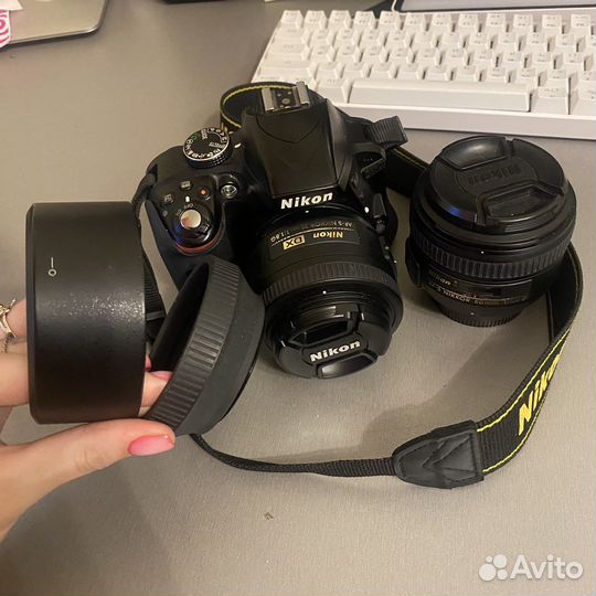 Фотоаппарат nikon d3300 + 50mm 1.4G + 35mm 1.8G