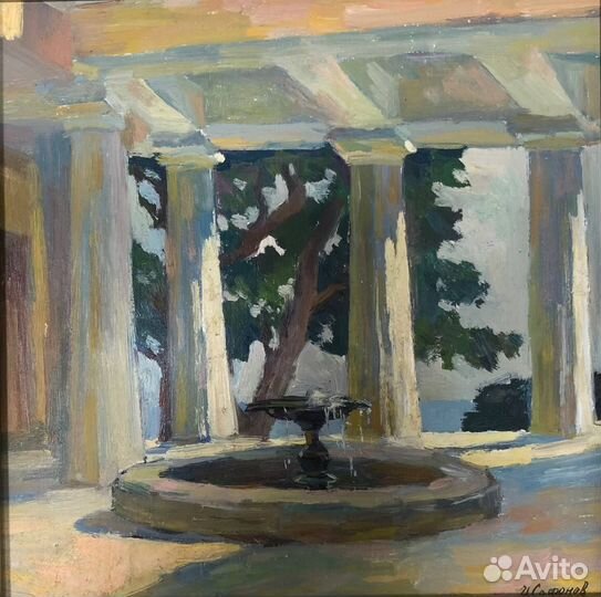 Картина маслом на холсте Фонтан