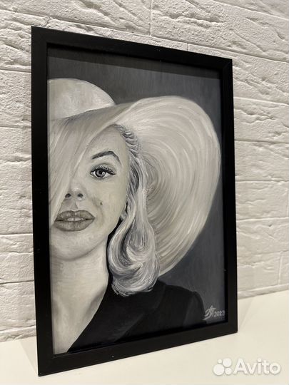 Мэрилин Монро картина маслом на оргалите 20/30