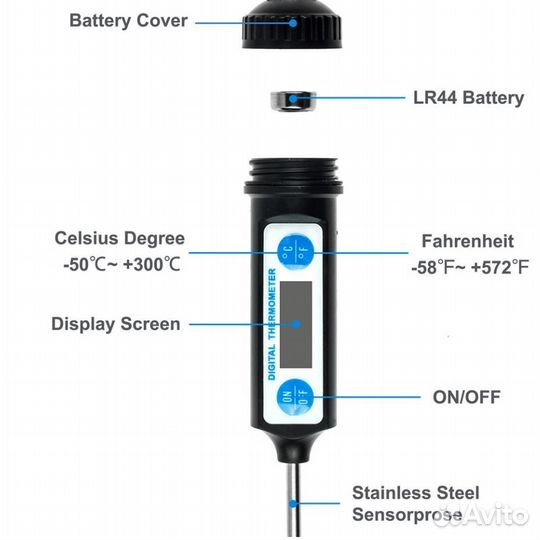 Щуп Электронный цифровой термометр