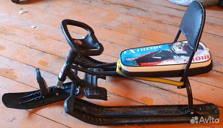 Снегокат детский Nika с вело-рулем и спинкой