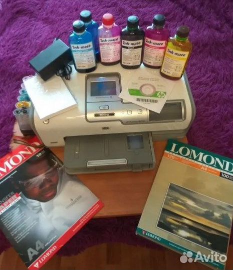 Фото принтер hp photosmart D7263+снпч+фотобумага