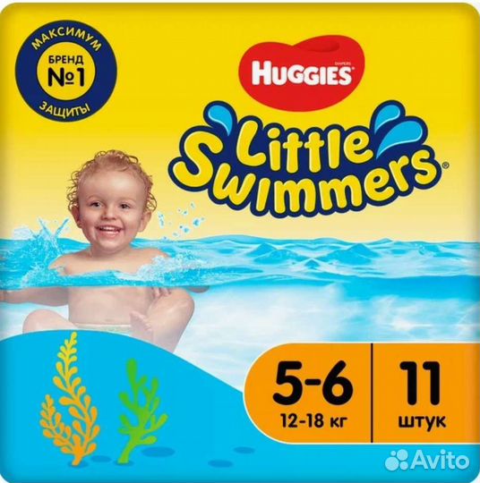 Huggies трусики-подгузники для плавания, 12-18 кг