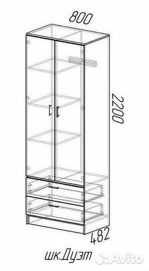 Шкаф Дуэт Белый