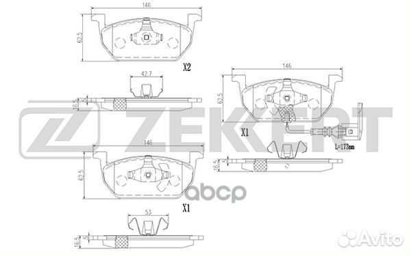 Колодки торм. диск. передн. с датчиком Audi A3