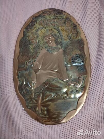 Чеканное панно медная СССР