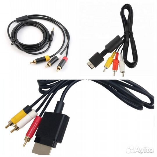 Кабель/ колокольчики/тюльпаны Xbox 360/ps3 RCA AV