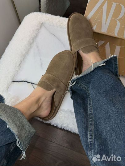 Мюли сабо клоги Zara кожа