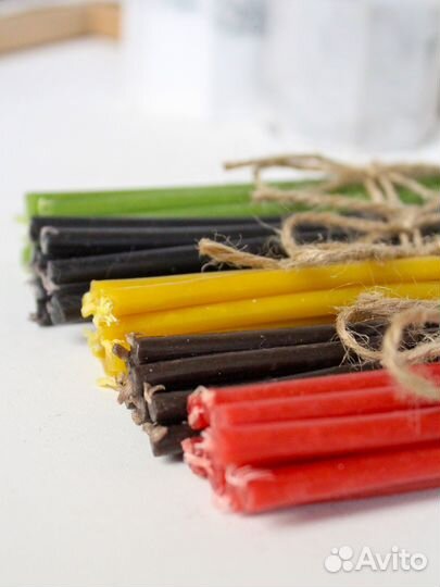 Набор свечи восковые цветные натуральные 50 штук