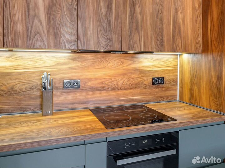 Кухня по проекту с антресолями в Москве