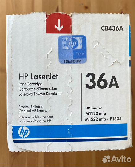 Картридж лазерный HP 36A (CB436A) черный, с чипом