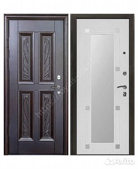 Металлическая дверь с зеркалом