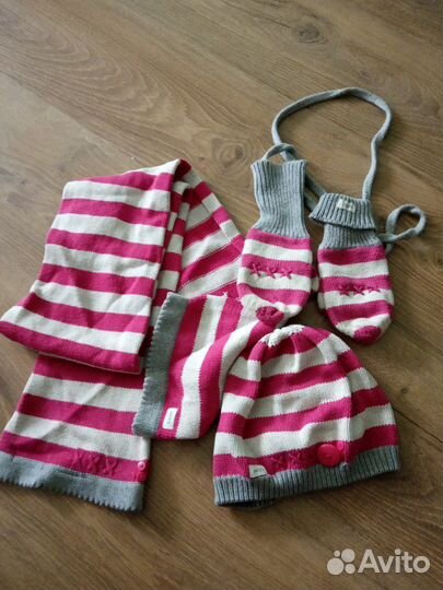 Комплект шапка, шарф, варежки Mexx хлопок