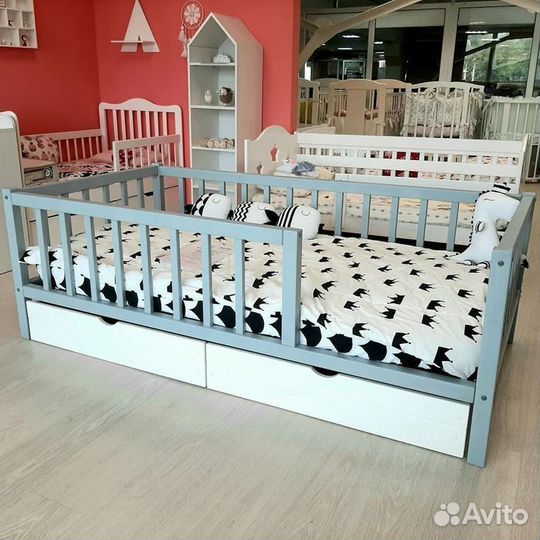 Кроватка берёза детская с бортиком сингл