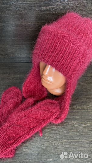 Шапка - ушанка и варежки