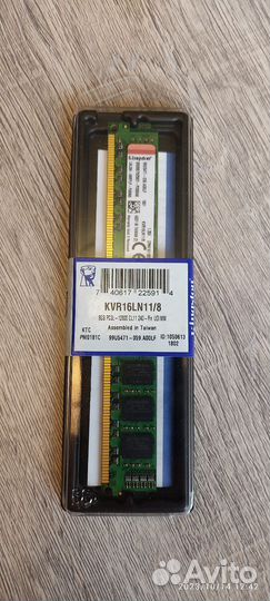 Оперативная память KVR16LN11/8 на 8 Гб DDR3 dimm
