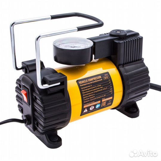 Компрессор автомобильный AC-37, 12 В, 7 атм, 37 л