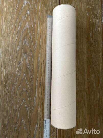 Картонный тубус с жестяными крышками 440 мм