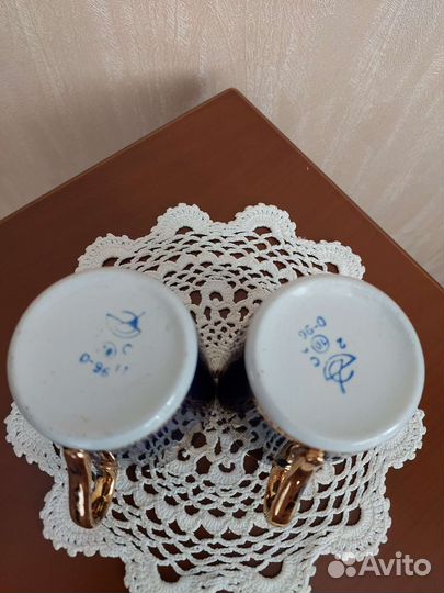 Чашки и масленка, фарфор, Довбыш