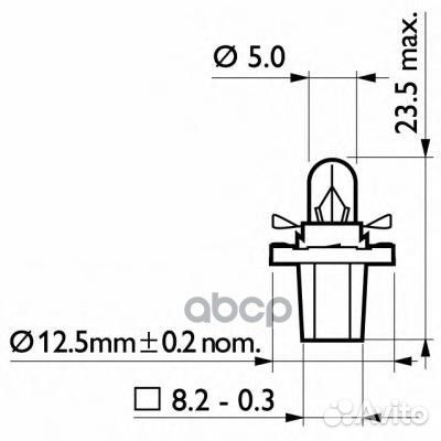 Лампа philips 12603CP 12V 1.2W BAX8,5d синий 12