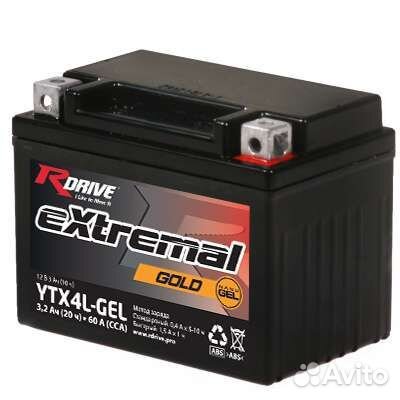 Мото аккумулятор RDrive eXtremal Gold ytx4l-GEL
