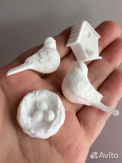 Молд силиконовый Пасхальные птички и другие