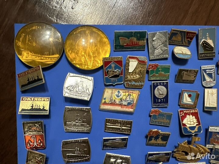 Значки Корабли коллекция 74 шт