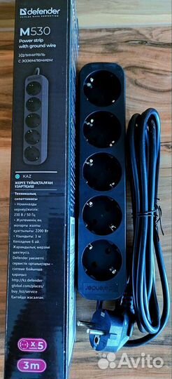 Сетевой фильтр 5 розеток с заземлением 3м