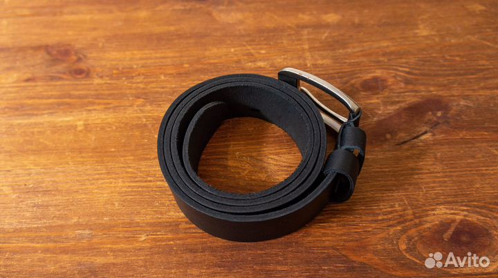 Ремень кожаный мужской чёрный