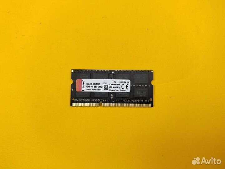 Память KingSton DDR3 1600 MHz 8 GB sodimm